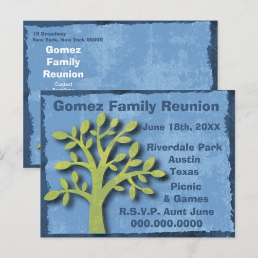 Moderne familieboom familiereünie briefkaart (Voorkant / Achterkant)