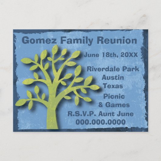 Moderne familieboom familiereünie briefkaart (Voorkant)