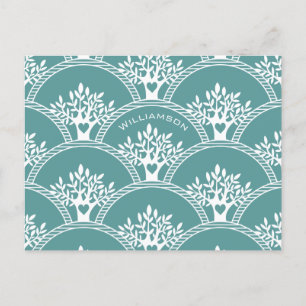 Moderne familieboom reünie briefkaart