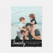 Moderne familiefamjabloon Je woorden op maat Fleece Deken (Voorkant)