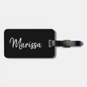 Moderne familiefoiliteit fotocollage in zwart | Mo Bagagelabel (Achterkant horizontaal)