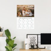 Moderne familiefoto 2024 kalender poster (Thuiskantoor)