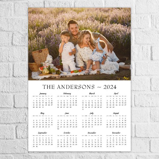 Moderne familiefoto 2024 kalender poster