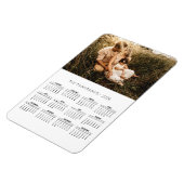 Moderne familiefoto 2026 Kalender 12 maanden Magneet (Linkerzijde)