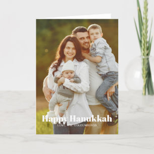 Moderne familiefoto aangepaste tekst strepen Chano Feestdagen Kaart