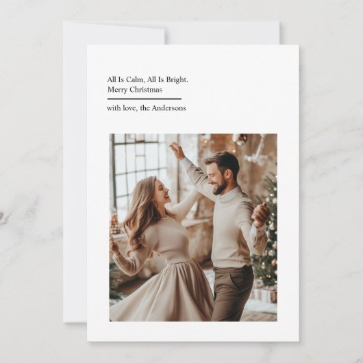 Moderne familiefoto | Alles is rustig, alles is he Feestdagenkaart (Voorkant)
