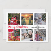 Moderne familiefoto collage kerst feestdagenkaart (Voorkant)