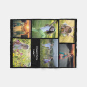 Moderne familiefoto collage monogram fleece deken (Voorkant (Horizontaal))