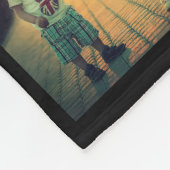 Moderne familiefoto collage monogram fleece deken (Hoek)