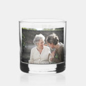 Moderne familiefoto dubbelzijdig whisky glas (Achterkant)