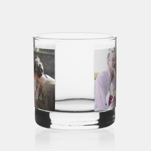 Moderne familiefoto dubbelzijdig whisky glas (Rechts)