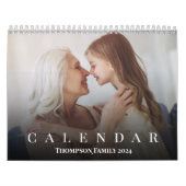 Moderne familiefoto Eenvoudig gepersonaliseerd Kalender (Hoes)
