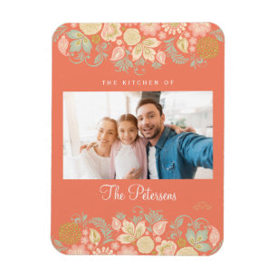 Moderne familiefoto en tekst magneet