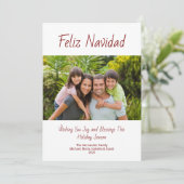 Moderne familiefoto Feliz Navidad Kerstmis Feestdagenkaart (Staand voorkant)