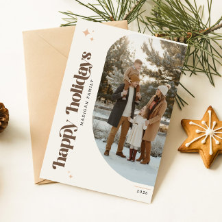 Moderne familiefoto fijne feestdagen Retro Kerstmi