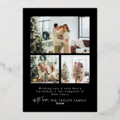 Moderne Familiefoto Folie Kerst Kaart (Achterkant)