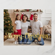 Moderne familiefoto Folie Kerstkaart