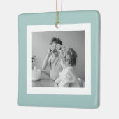 Moderne familiefoto Gemakkelijk met een eenvoudige Keramisch Ornament (Links)