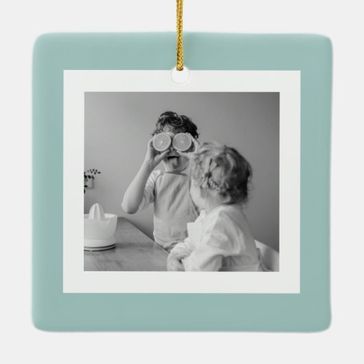 Moderne familiefoto Gemakkelijk met een eenvoudige Keramisch Ornament (Achterkant)