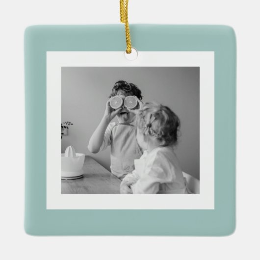 Moderne familiefoto Gemakkelijk met een eenvoudige Keramisch Ornament (Voorkant)