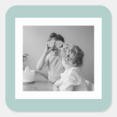 Moderne familiefoto Gemakkelijk met een eenvoudige Vierkante Sticker (Voorkant)