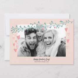 Moderne familiefoto-hartvertakking valentijndag feestdagenkaart