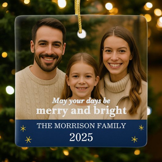 Moderne familiefoto keramisch ornament