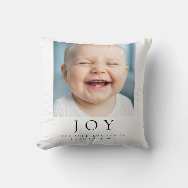 Moderne familiefoto-kerstcadeau  kussen (Voorkant)