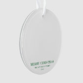 Moderne familiefoto kerstgroen ornament (voorkant)