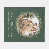 Moderne familiefoto Kerstkrans Fleece Deken (Voorkant (Horizontaal))