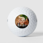 Moderne familiefoto Liefde Script Typografie Golfballen (Voorkant)