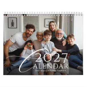 Moderne familiefoto op maat 2027 jaaroverzicht kalender