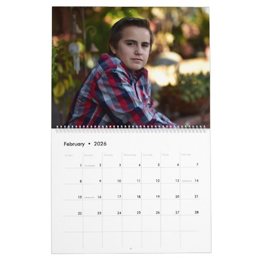 Moderne familiefoto op maat kalender (Feb 2026)