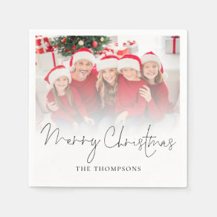 Moderne familiefoto-overlay-script voor fijne kers servet