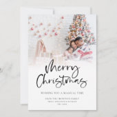 Moderne familiefoto overlay Vrolijk kerstfeest Feestdagenkaart (Voorkant)