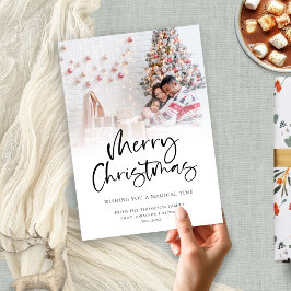 Moderne familiefoto overlay Vrolijk kerstfeest Feestdagenkaart