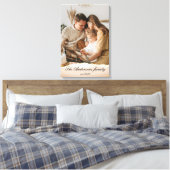 Moderne familiefoto & persoonlijke naam cadeau canvas afdruk (Insitu (Slaapkamer))