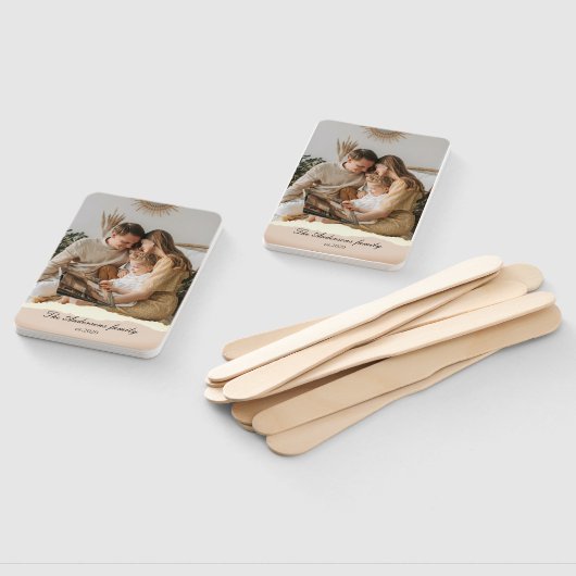 Moderne familiefoto & persoonlijke naam cadeau handwaaier (Niet-gemonteerd)