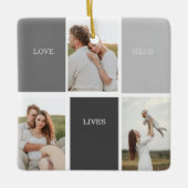 Moderne familiefoto & persoonlijke naam cadeau keramisch ornament (Voorkant)