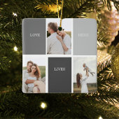 Moderne familiefoto & persoonlijke naam cadeau keramisch ornament