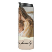 Moderne familiefoto & persoonlijke naam cadeau thermosbeker (Geroteerd rechts)