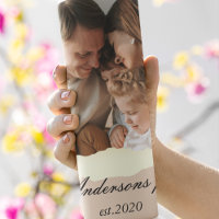 Moderne familiefoto & persoonlijke naam cadeau