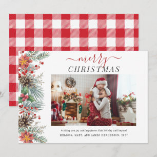 Moderne familiefoto Stijlvolle Kerstmis Feestdagenkaart