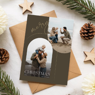 Moderne familiefoto strand foto kerst feestdagenkaart