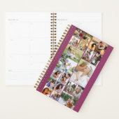 Moderne familiefotocollage 19 foto's Roze Planner (Display)