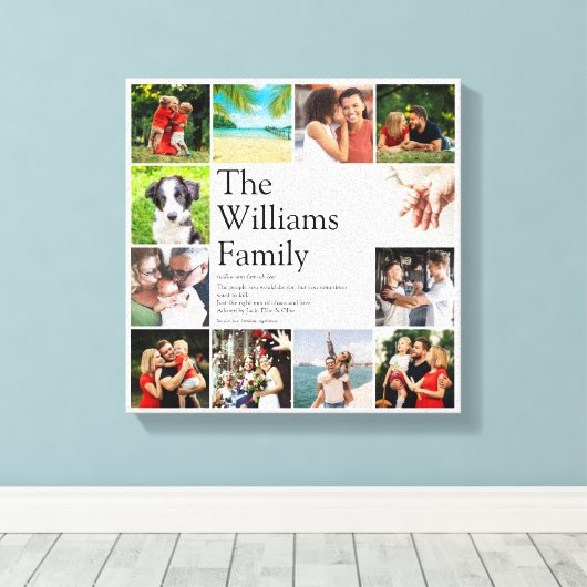 Moderne familiefotocollage definitie canvas afdruk (Insitu (Houten vloer))