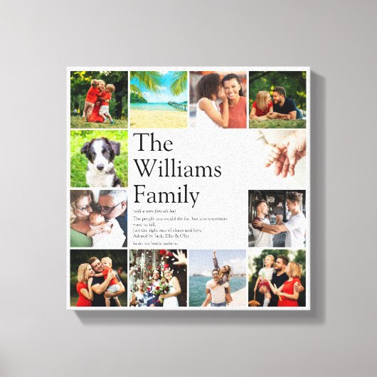 Moderne familiefotocollage definitie canvas afdruk (Voorkant)