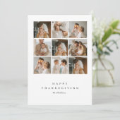 Moderne Familiefotocollage Happy Thanksgiving Kaart (Staand voorkant)