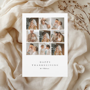 Moderne Familiefotocollage Happy Thanksgiving Kaart