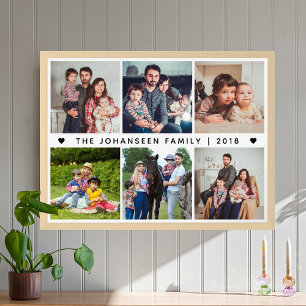 Moderne familiefotocollage jubileumfoto's poster